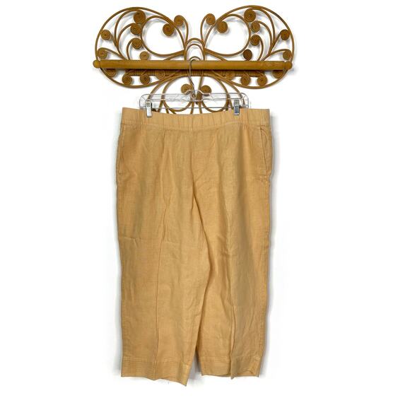 Pure Jill Garment dyed linen orange pull on pants XL - Picture 1 of 6